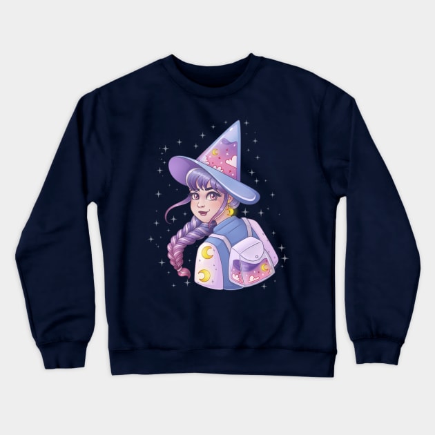 Dreamy Pastel Witch Crewneck Sweatshirt by ChristaDoodles